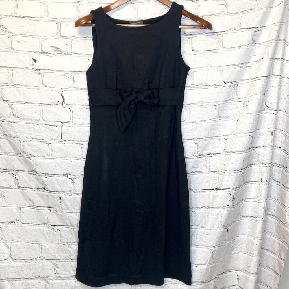 Banana Republic Black Bow Waist Sleeveless Dress Size 4 Excellent Condition